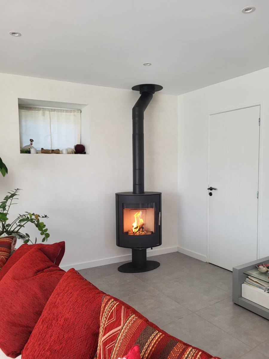 Pose d'un poêle à a bois Romotop à Caluire