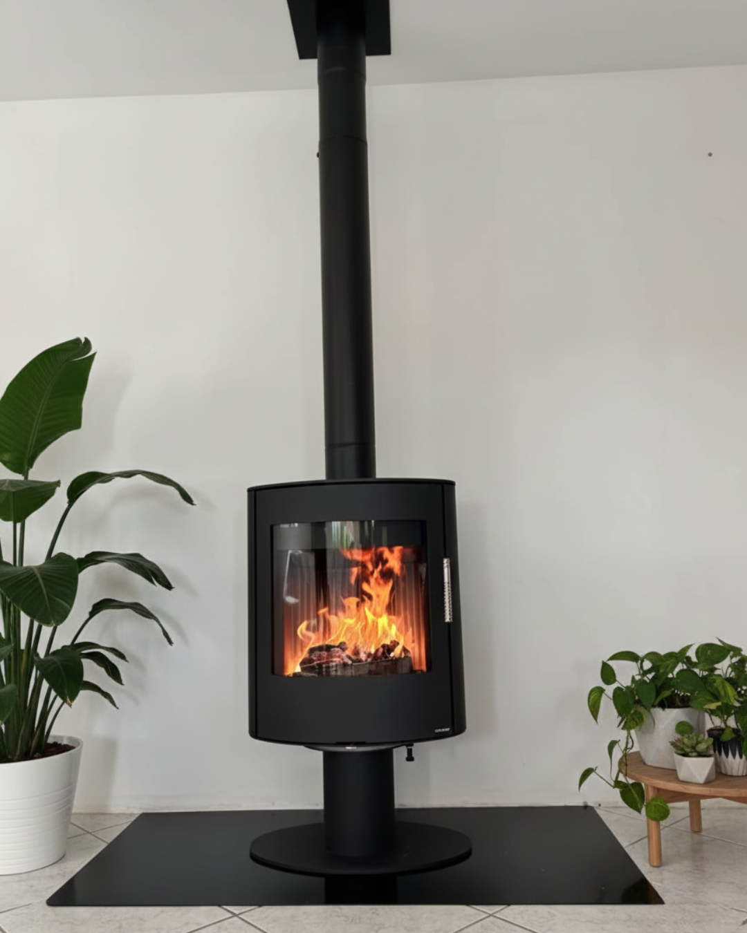 Installation d'un  poêle à bois Romotop à Jonage