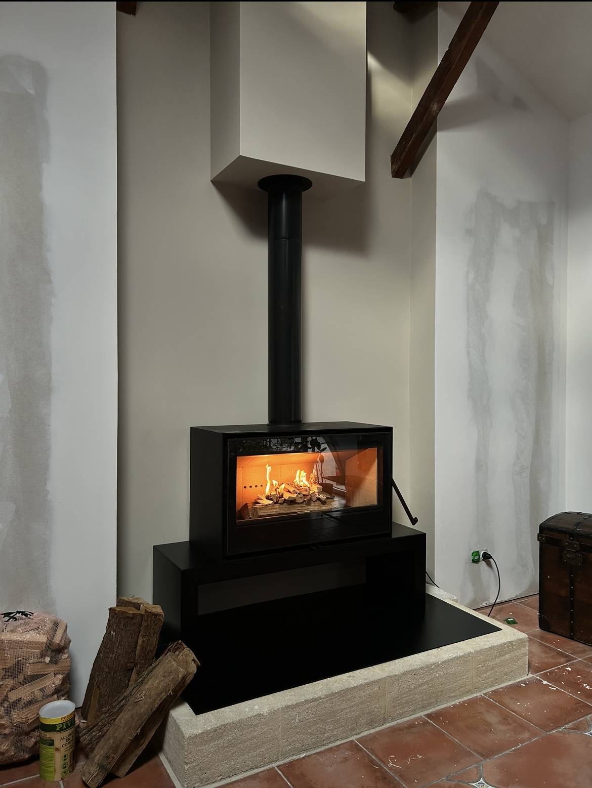 Pose d'un poêle Rocal à Genay